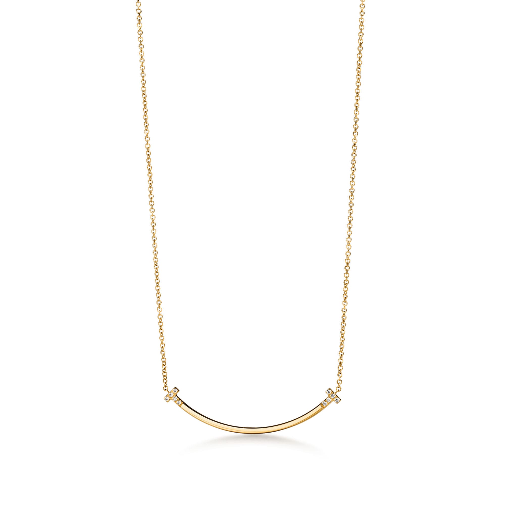 Qızıl və Brilyant Əyri Çubuq Boyunbağı